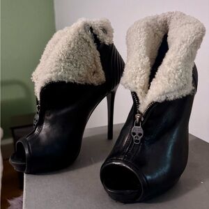 Alexander McQueen shearling booties size 38